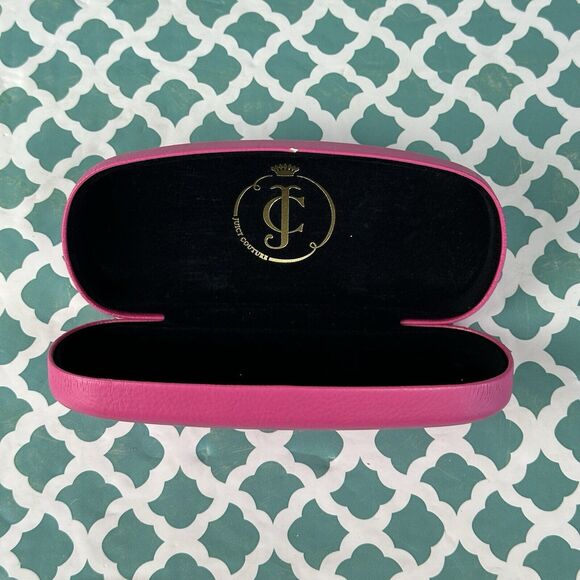 Juicy Couture Hard Sunglasses Case Clamshell Eyeglass Case Hot Pink Designer - Picture 2 of 7